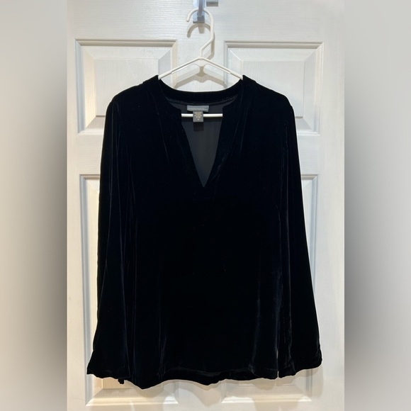Banana Republic Silk Blend Velvet Top V-Neck Whimsigoth Side Zip Women Size M - Picture 1 of 7